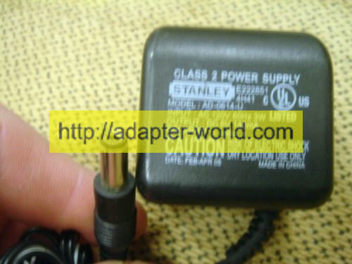 *100% Brand NEW* CORD MOD# AD-0614-U STANLEY 6V 140mA AC/DC WALL WART POWER SUPPLY ADAPTER Free shipping! - Click Image to Close